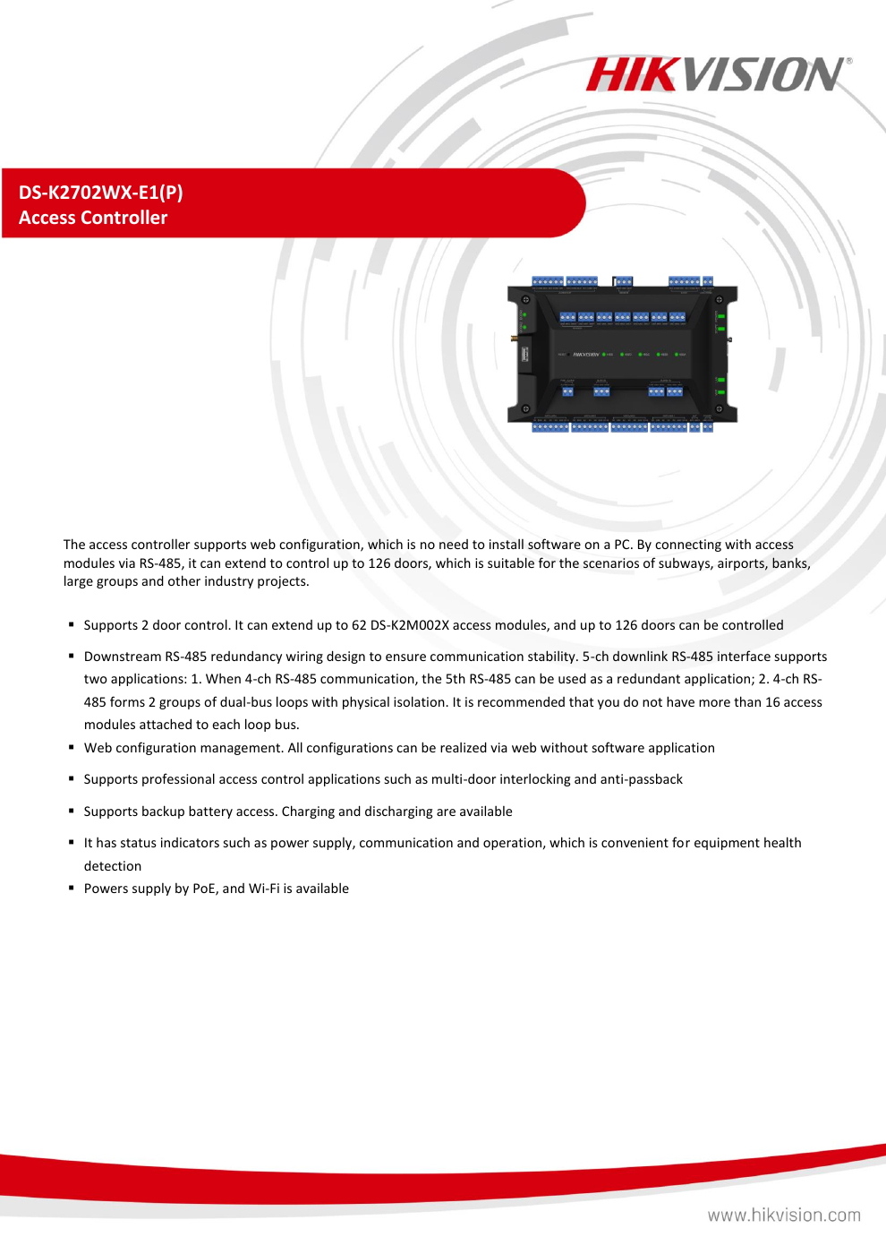 DS-K2702WX-E1(P) สเปกหน้า 1