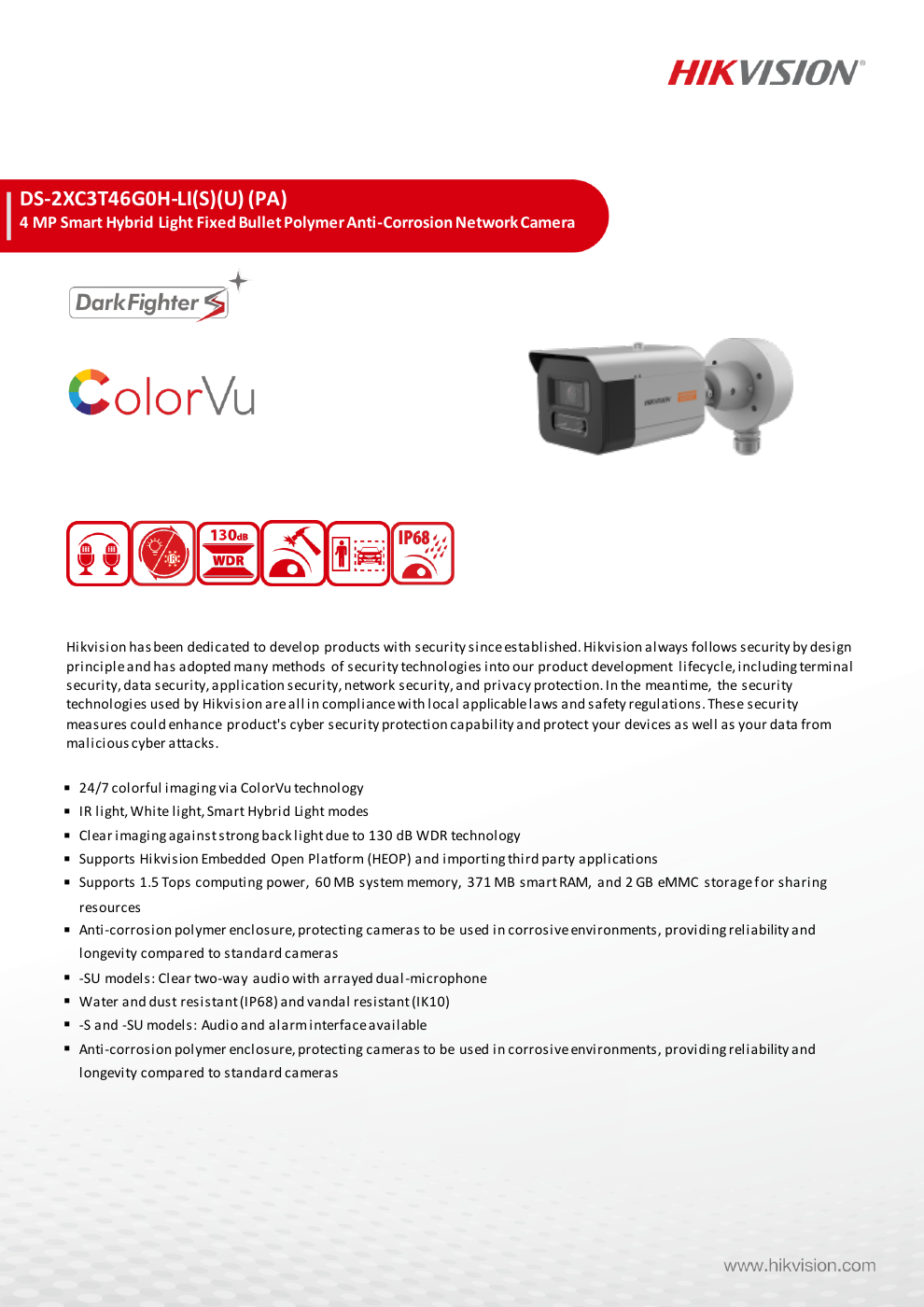 HIKVISION DS-2XC3T46G0H-LI(S)(U) (PA) สเปกหน้า 1