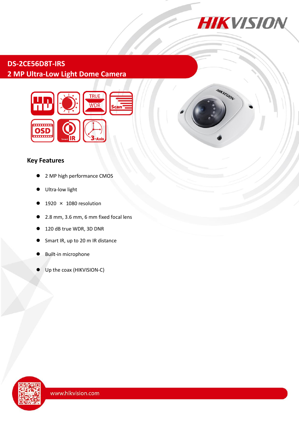 DS-2CE56D8T-IRS Data Sheet page 1