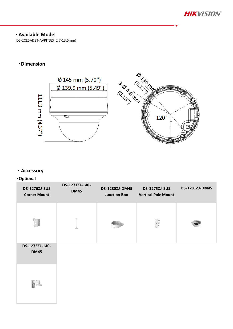 DS-2CE5AD3T-AVPIT3ZF specification page 3