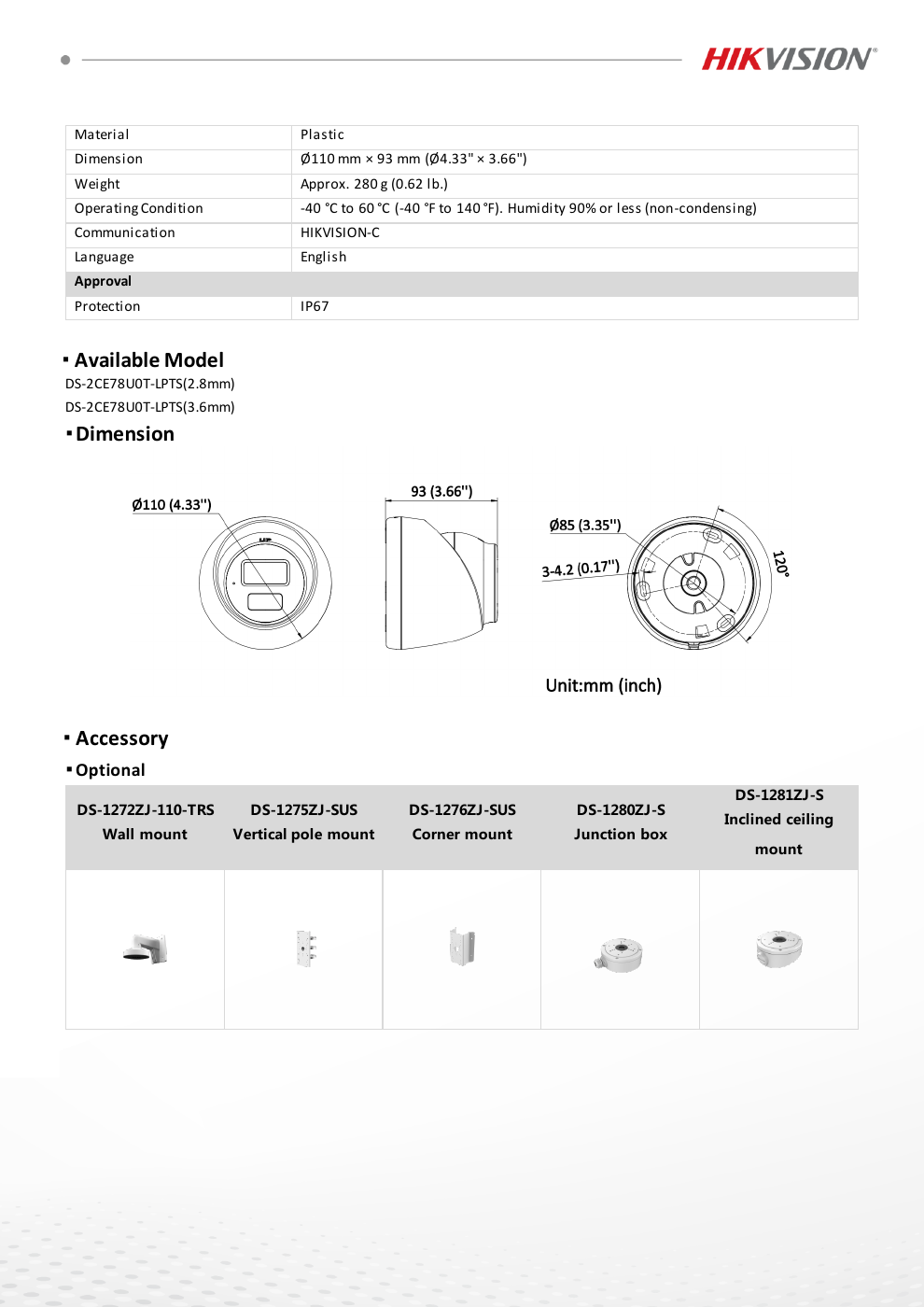 DS-2CE78U0T-LPTS specification page 3