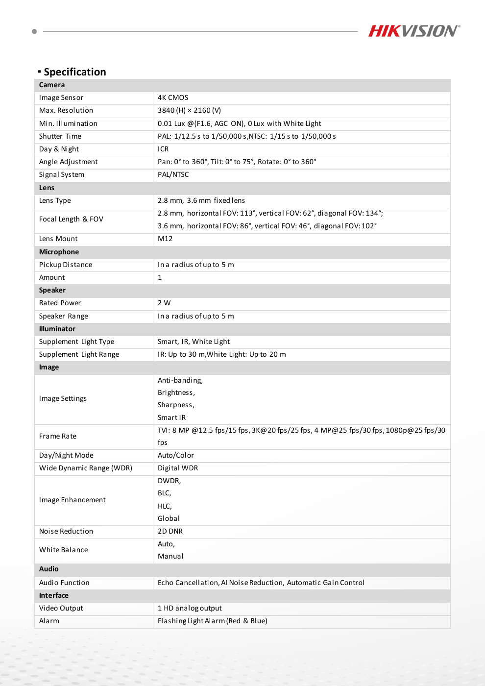 DS-2CE78U0T-LPXTS specification page 2