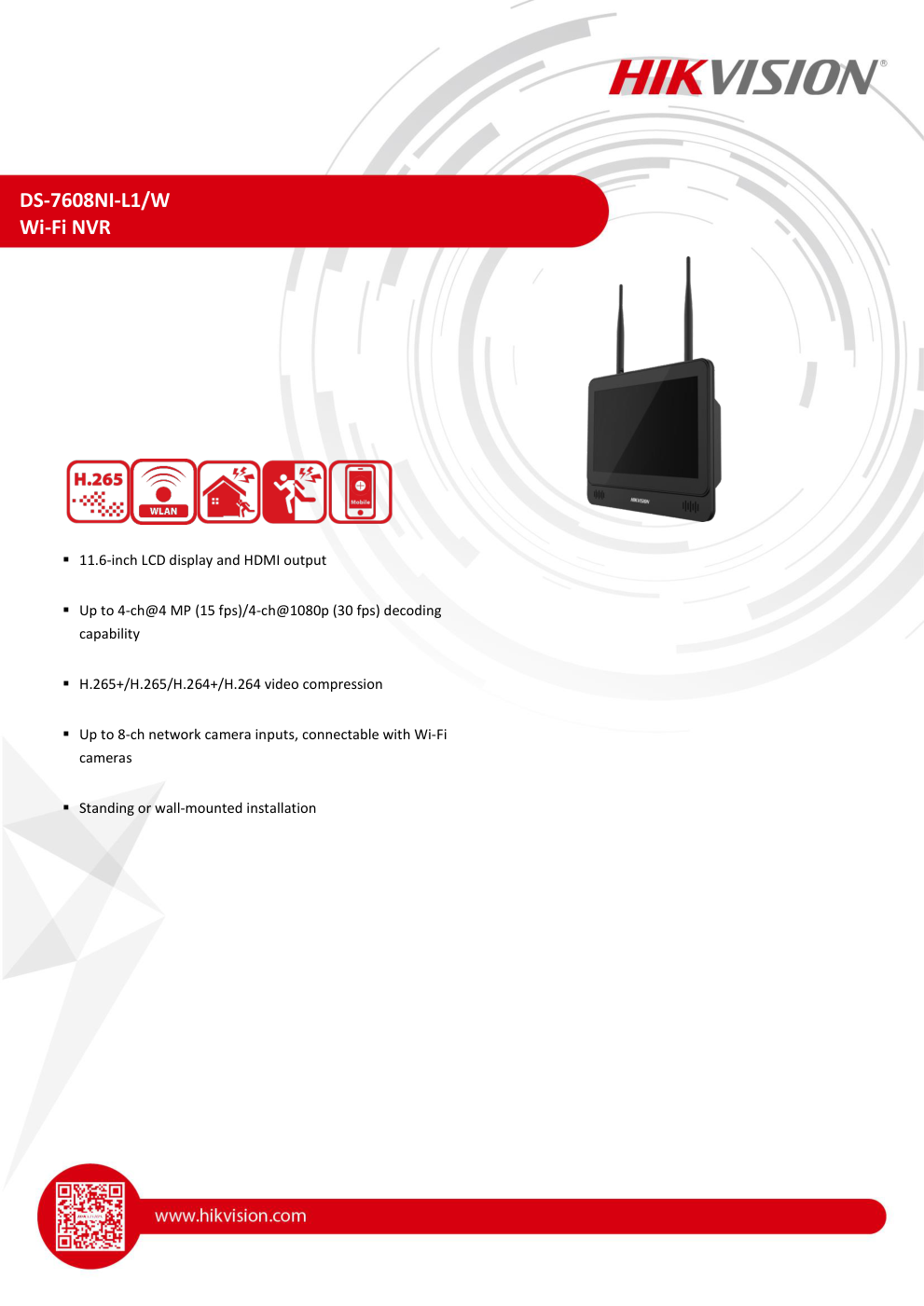 DS-7608NI-L1/W Data Sheet หน้า 1