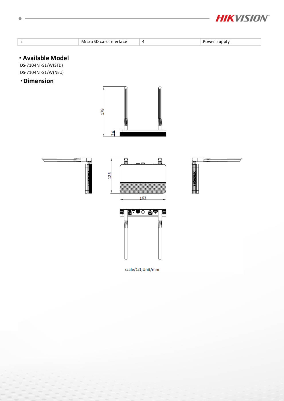 DS-7104NI-S1/W Data Sheet หน้า 3