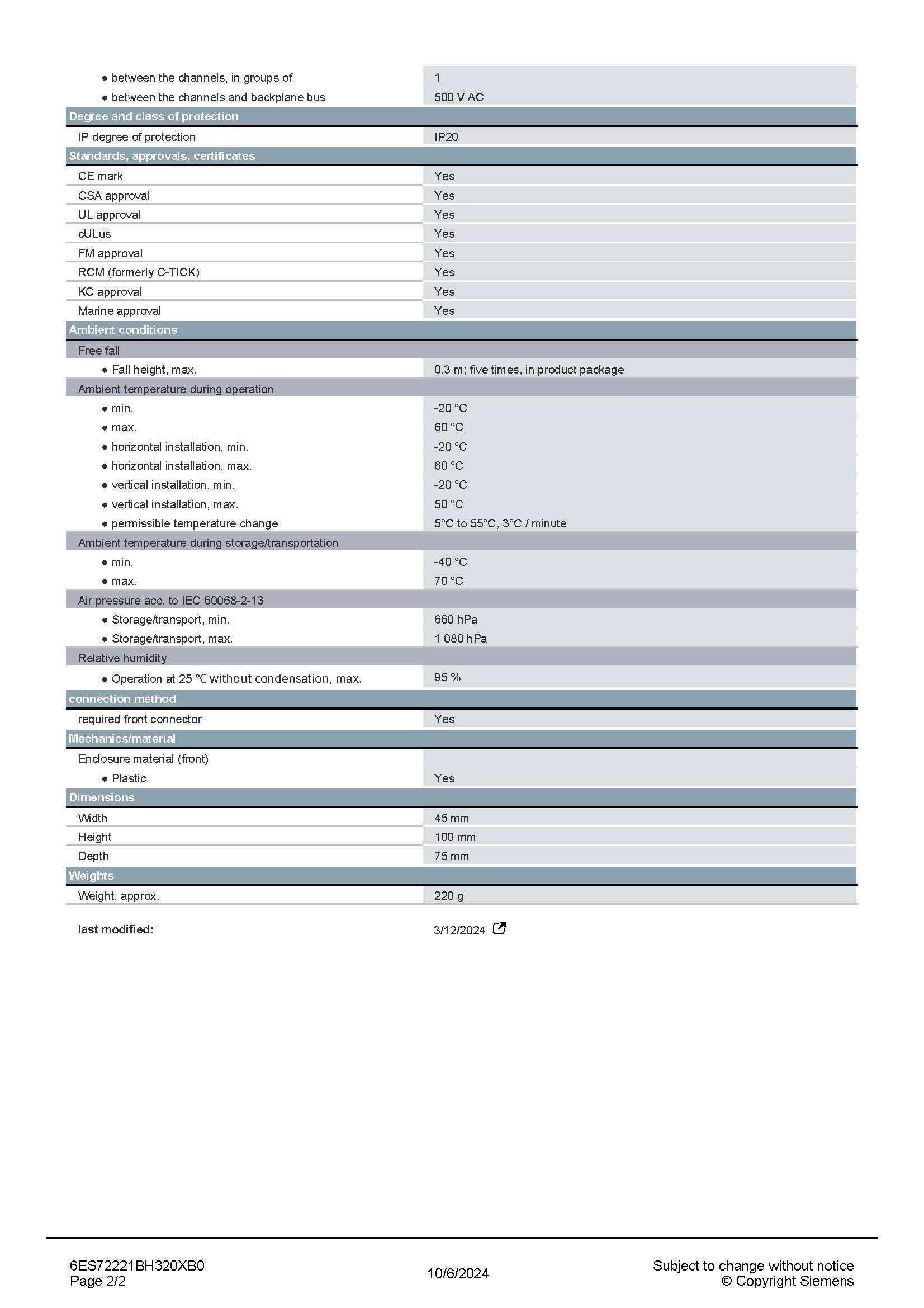 SIEMENS 6ES7222-1BH32-0XB0 สเปกหน้า 2