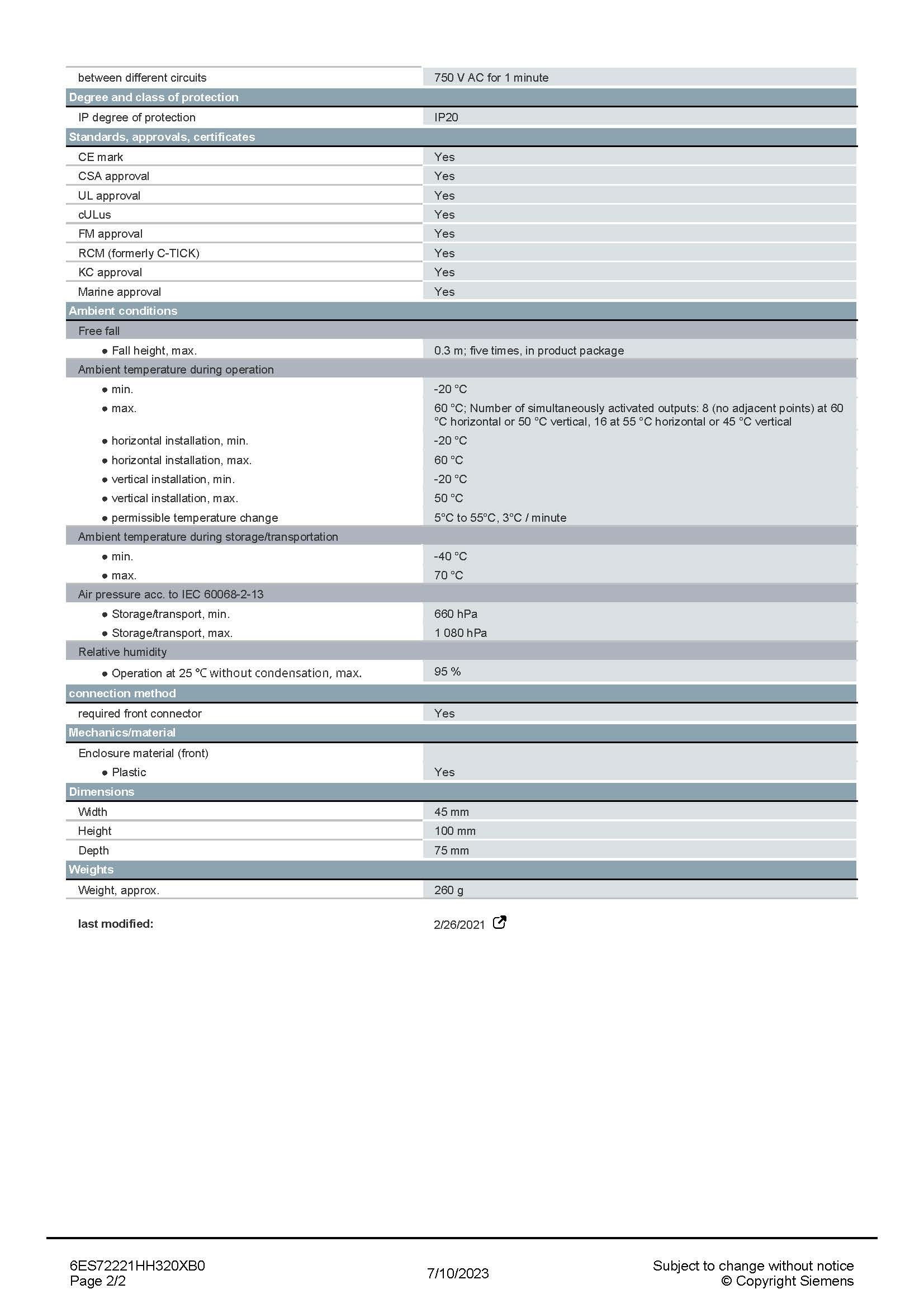 SIEMENS 6ES7222-1HH32-0XB0 สเปกหน้า 2