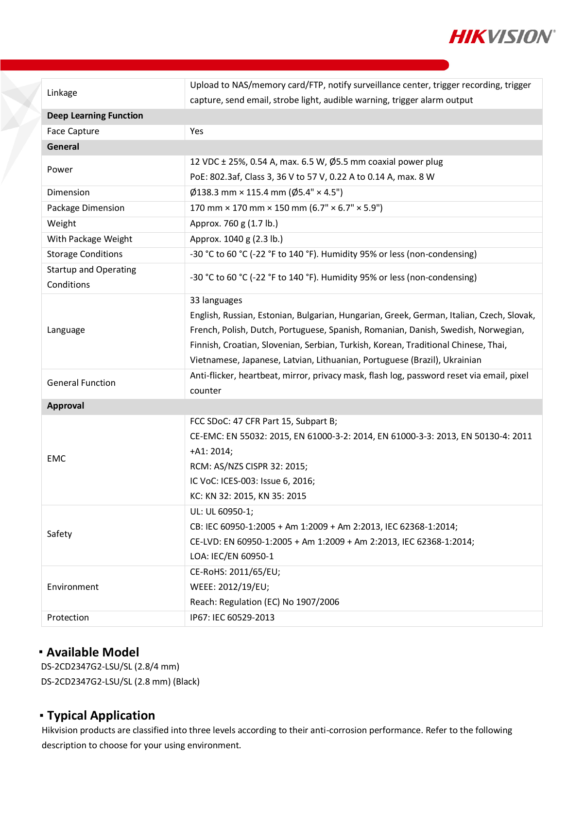 DS-2CD2347G2-LSU/SL Data Sheet page 4