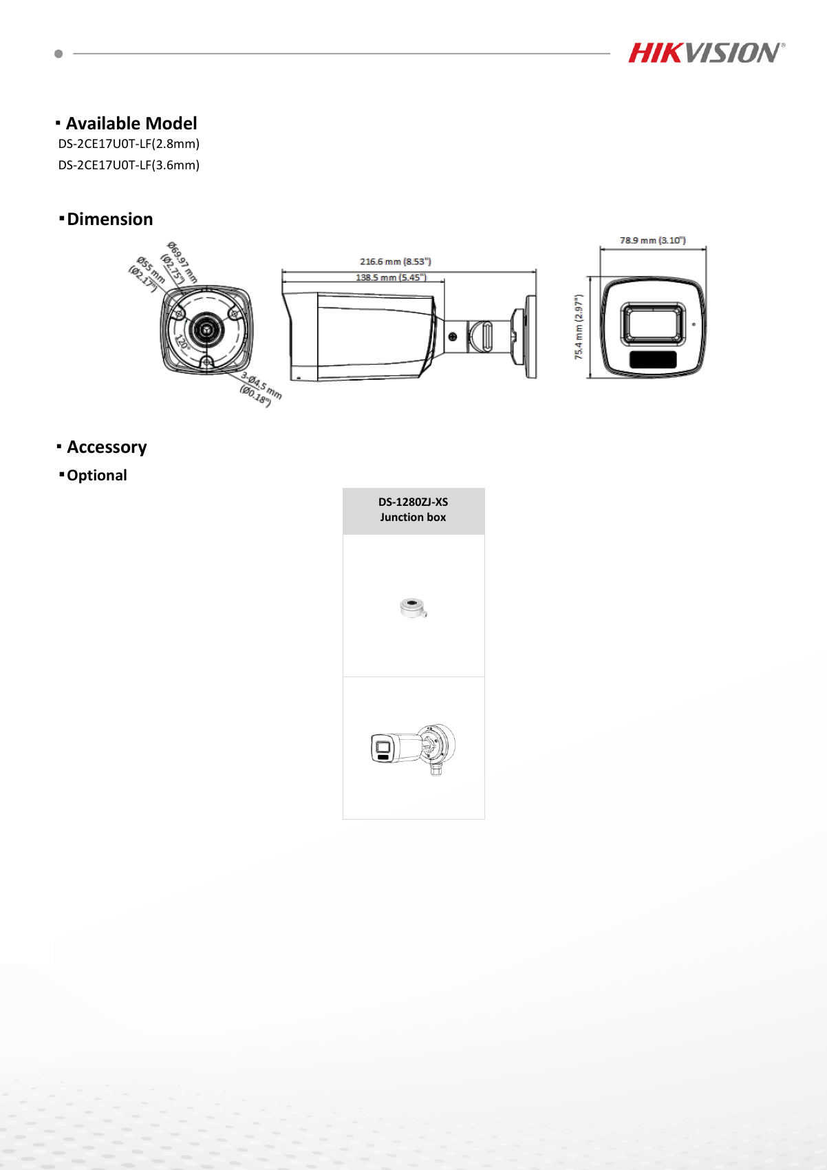 DS-2CE17U0T-LF specification page 3