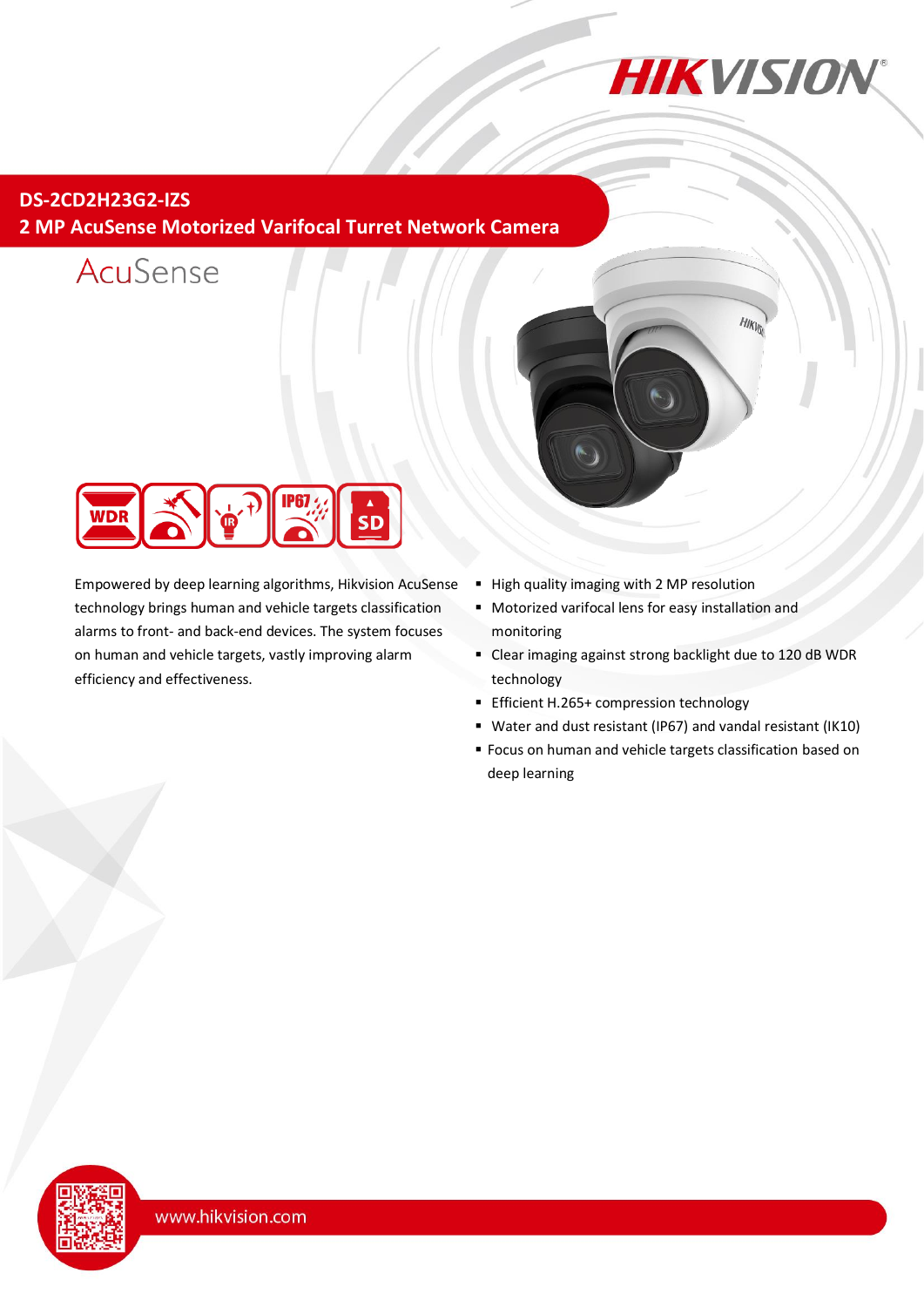 DS-2CD2H23G2-IZS Data Sheet หน้า 1