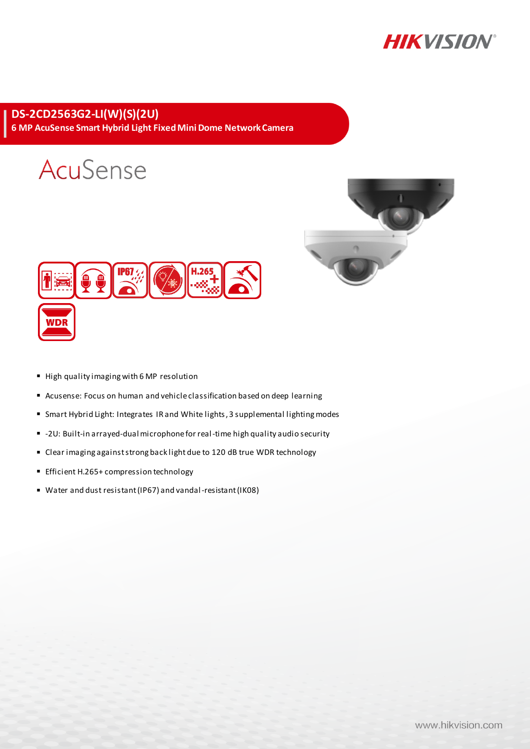 DS-2CD2563G2-LI(W)(S)(2U) Data Sheet หน้า 1
