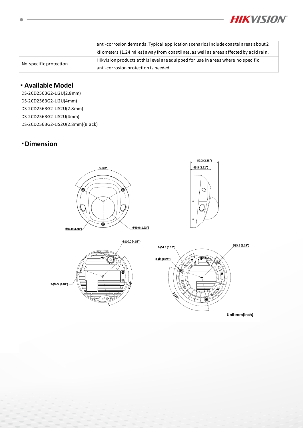 DS-2CD2563G2-LI(W)(S)(2U) Data Sheet หน้า 5