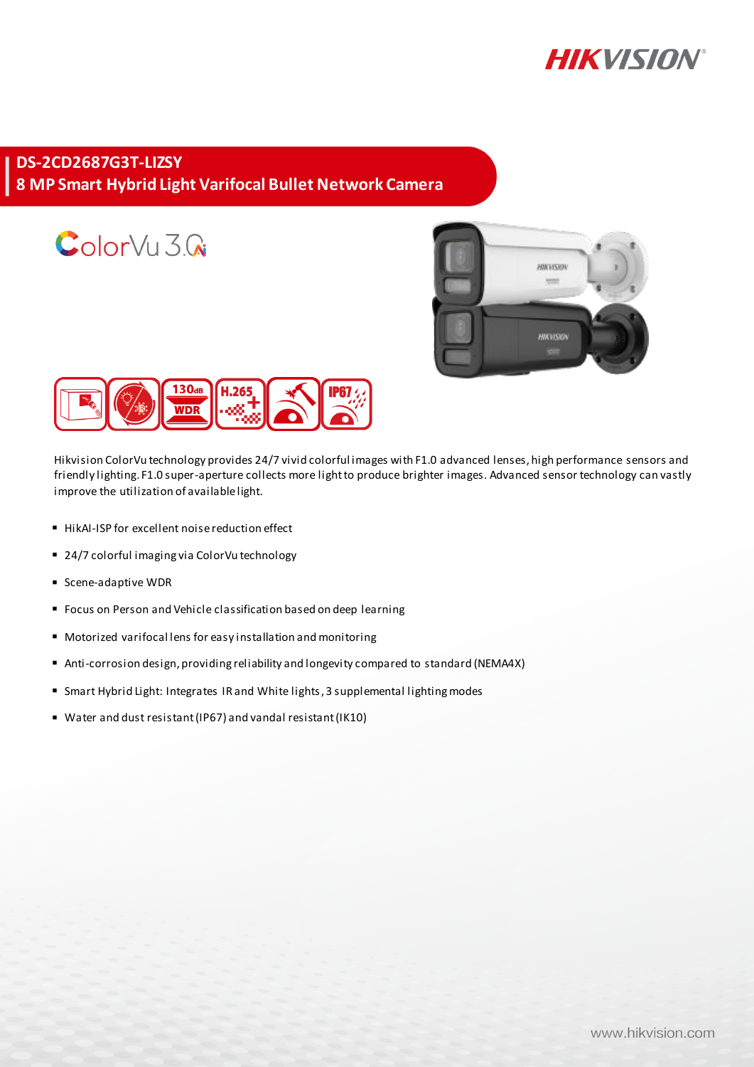 DS-2CD2687G3T-LIZSY Data Sheet หน้า 1