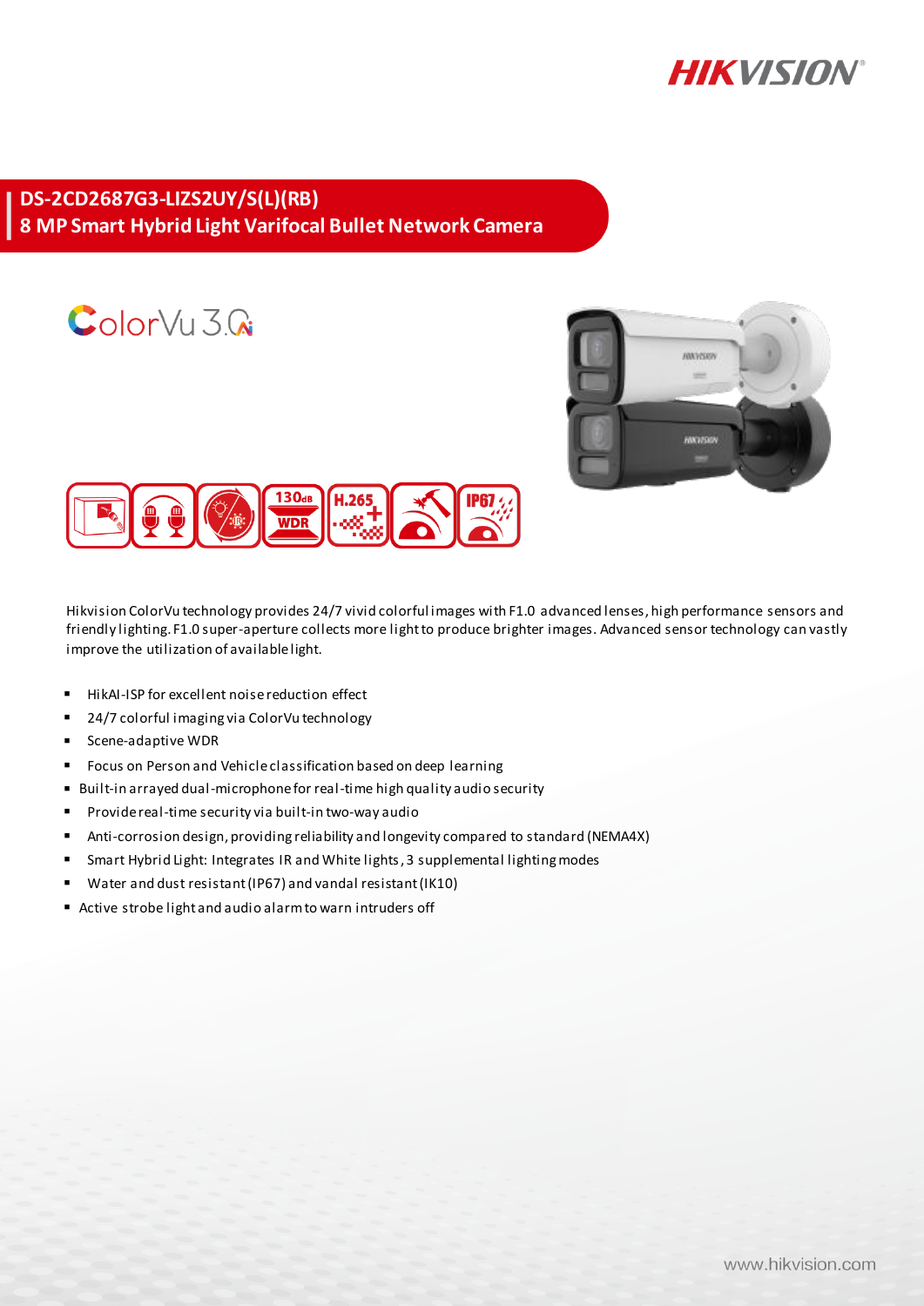 DS-2CD2687G3-LIZS2UY/S(L)(RB) Data Sheet หน้า 1