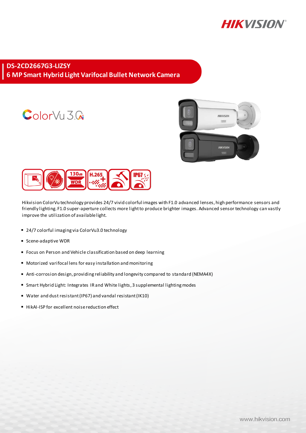 DS-2CD2667G3-LIZSY Data Sheet หน้า 1