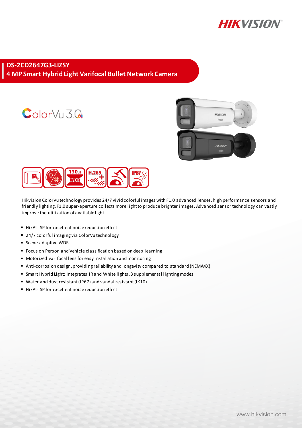 DS-2CD2647G3-LIZSY Data Sheet หน้า 1
