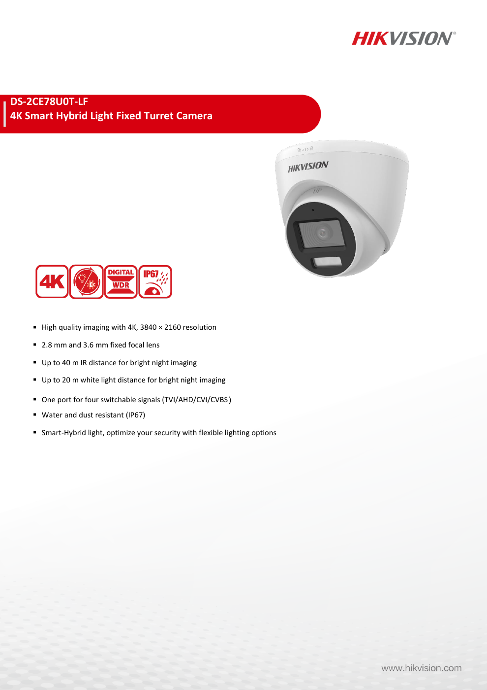 DS-2CE78U0T-LF สเปกหน้า 1