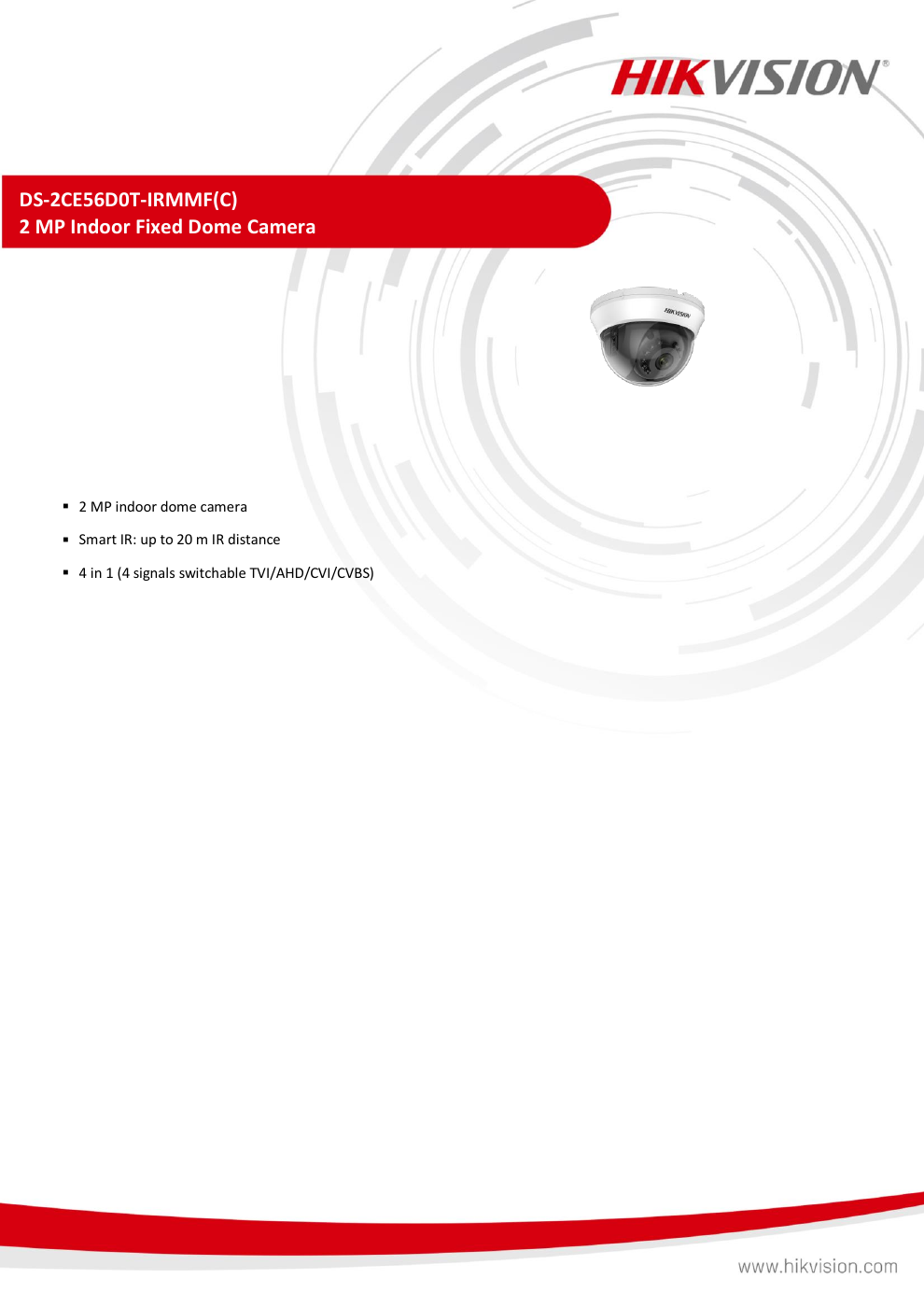 DS-2CE56D0T-IRMMF(C) specification page 1