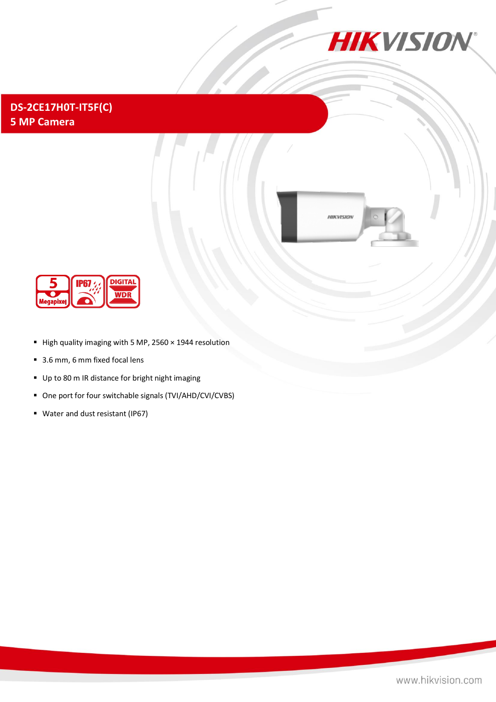 DS-2CE17H0T-IT5F(C) specification page 1