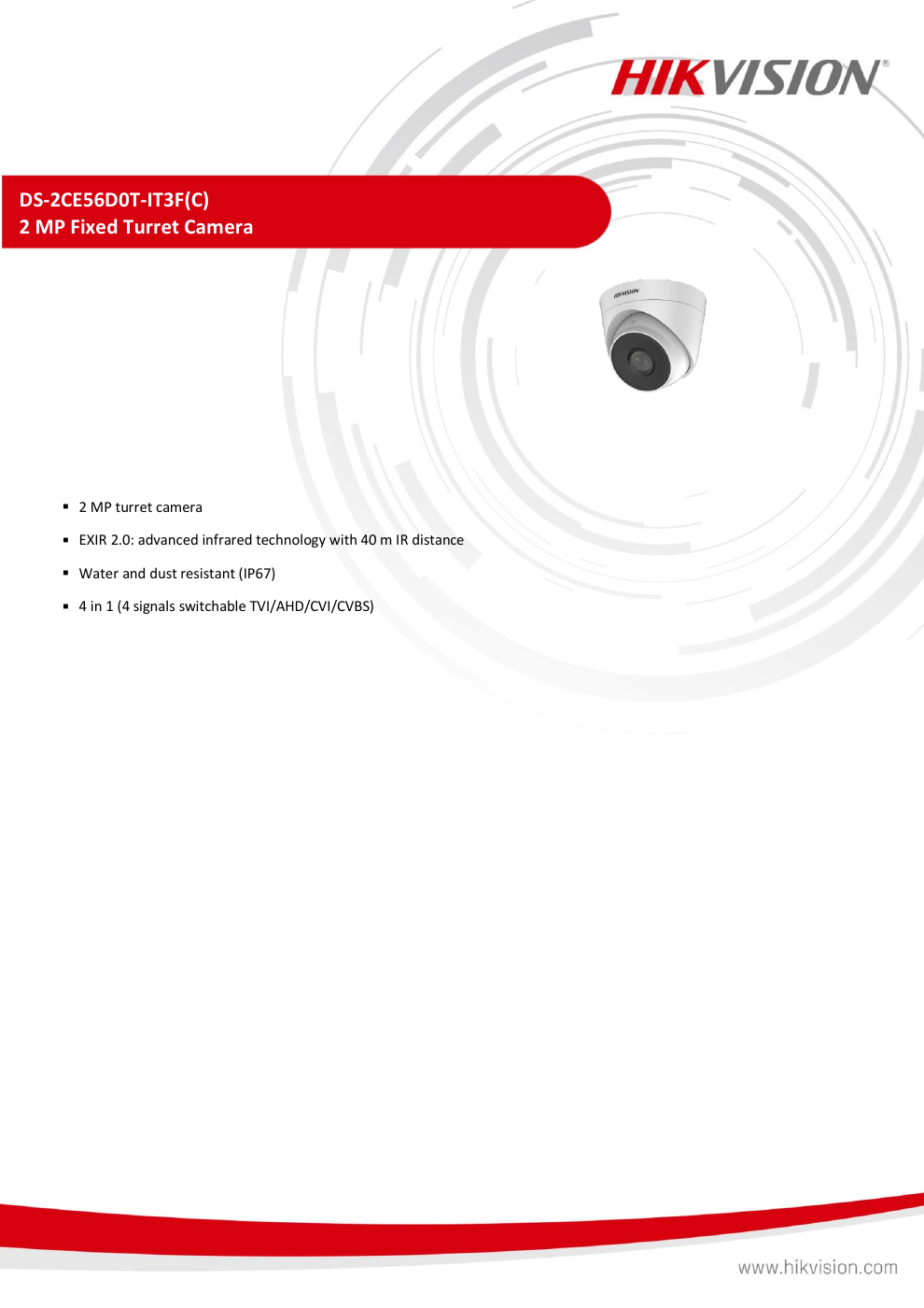 DS-2CE56D0T-IT3F(C) specification page 1