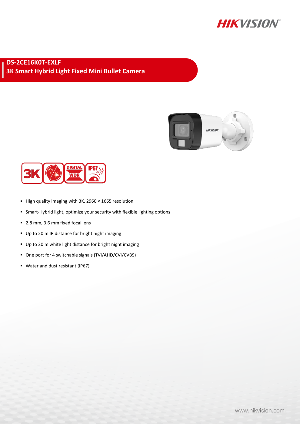 DS-2CE16K0T-EXLF specification page 1