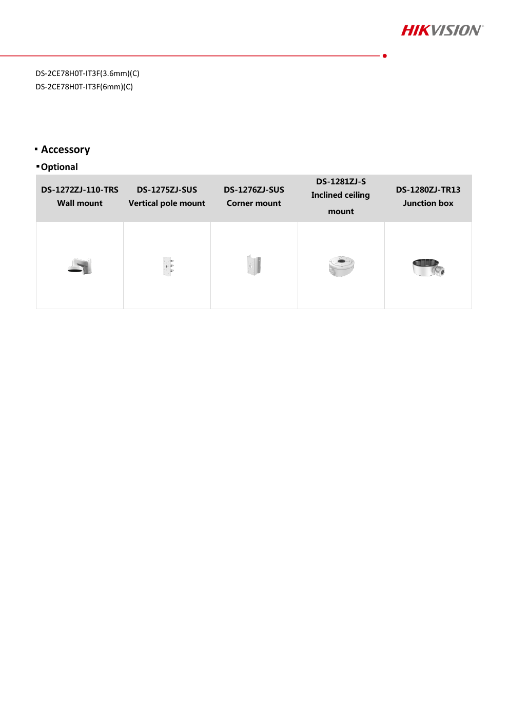 DS-2CE78H0T-IT3F(C) Data Sheet page 3