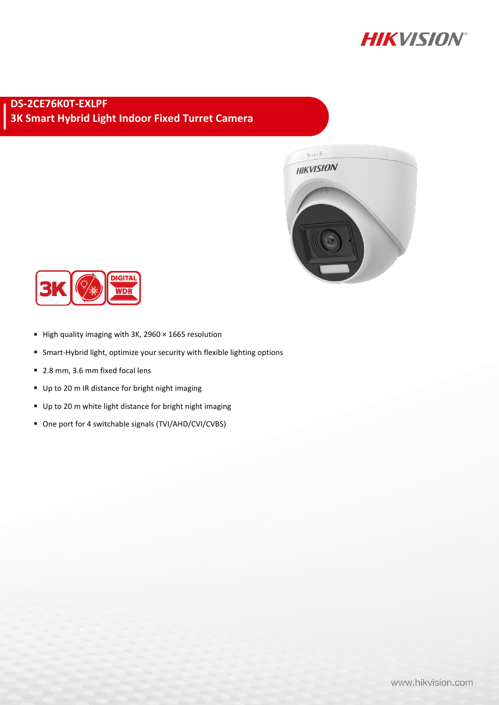 DS-2CE76K0T-EXLPF Data Sheet page 1