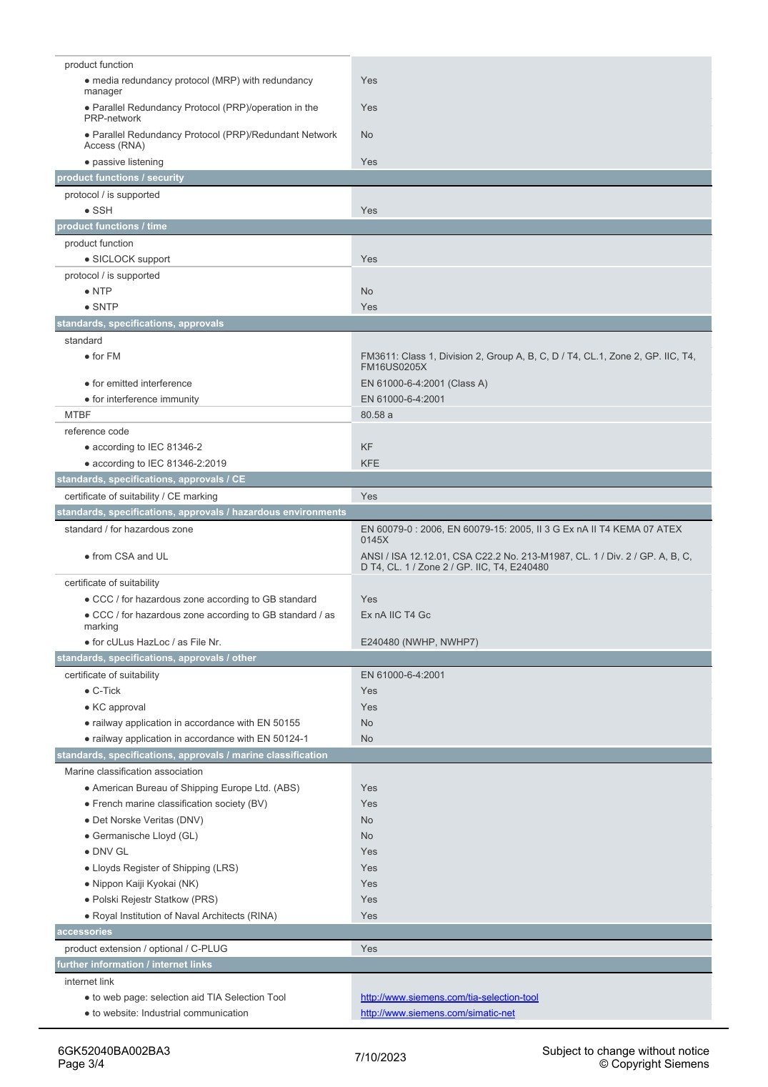SIEMENS 6GK5204-0BA00-2BA3 Data Sheet หน้า 3