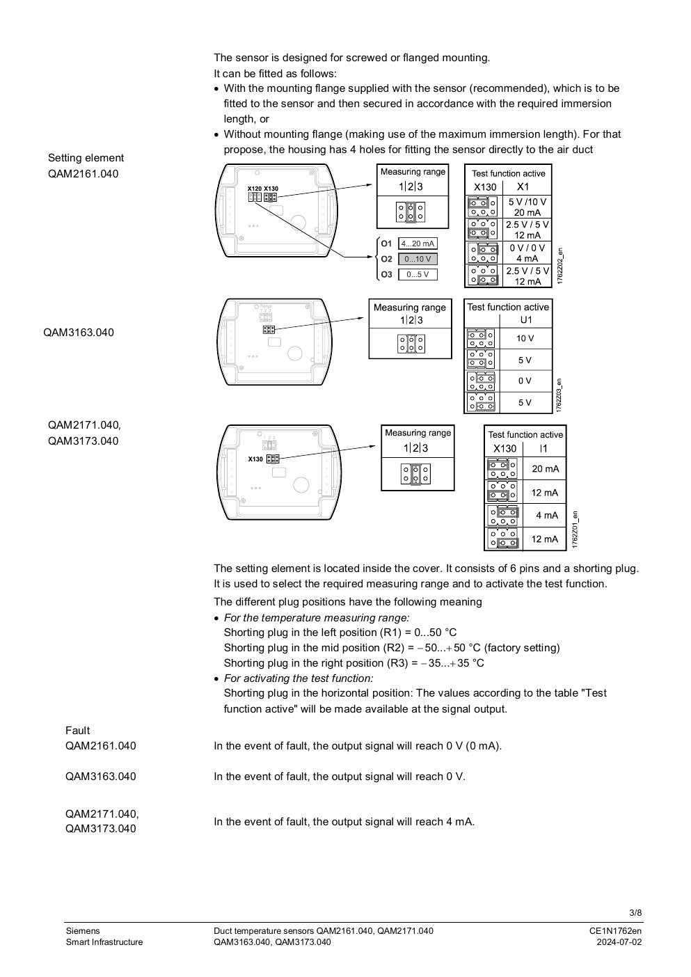 SIEMENS QAM2161.040 Data Sheet หน้า 3
