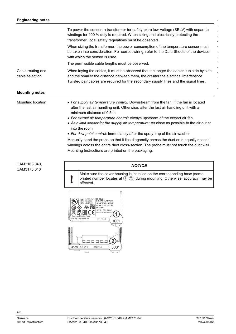 SIEMENS QAM2161.040 Data Sheet หน้า 4
