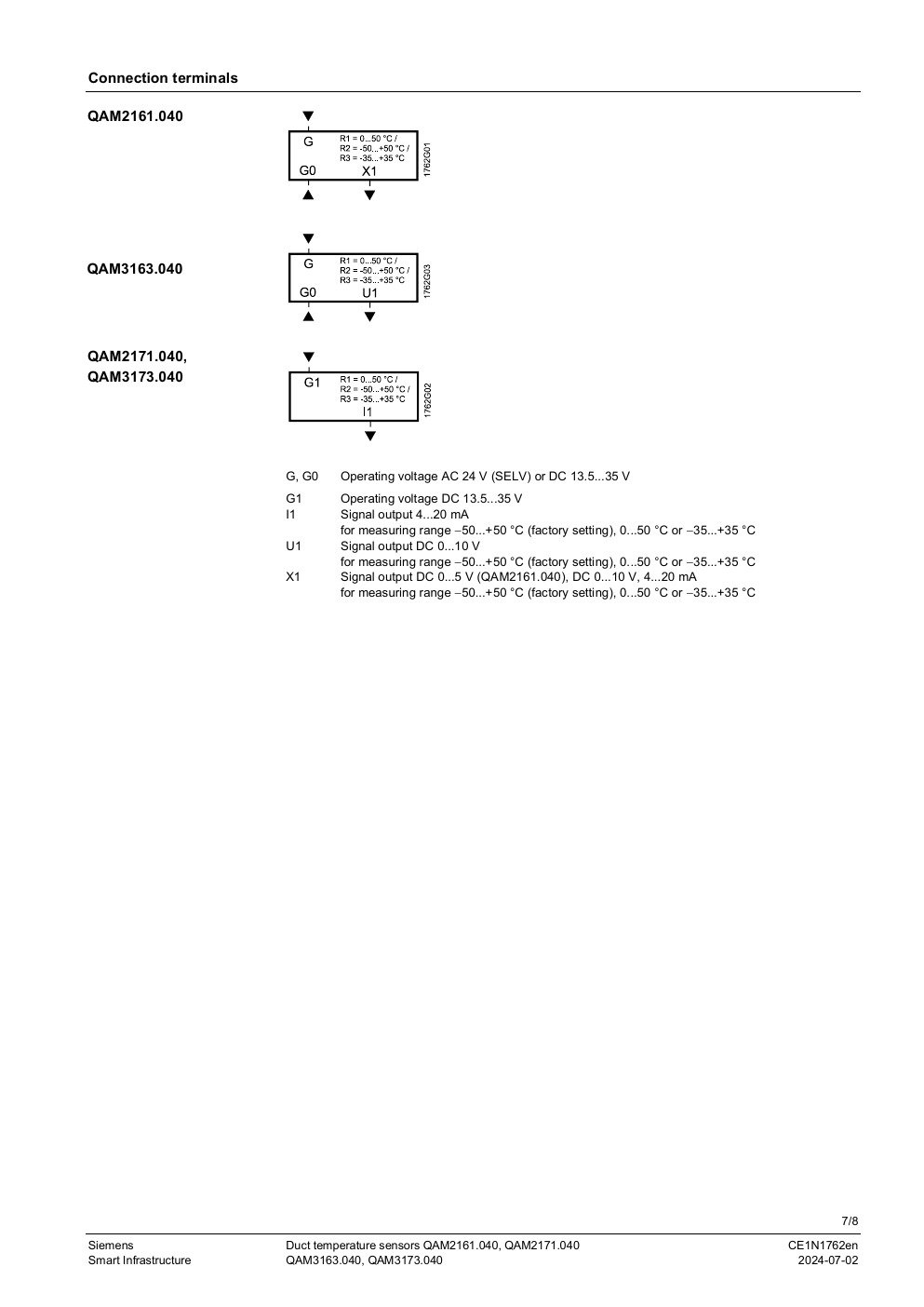 SIEMENS QAM2161.040 Data Sheet หน้า 7