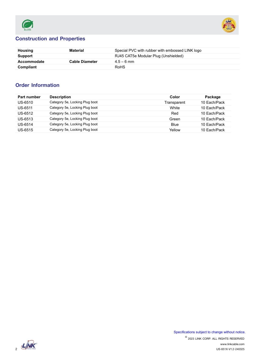 US-6514 Data Sheet หน้า 2