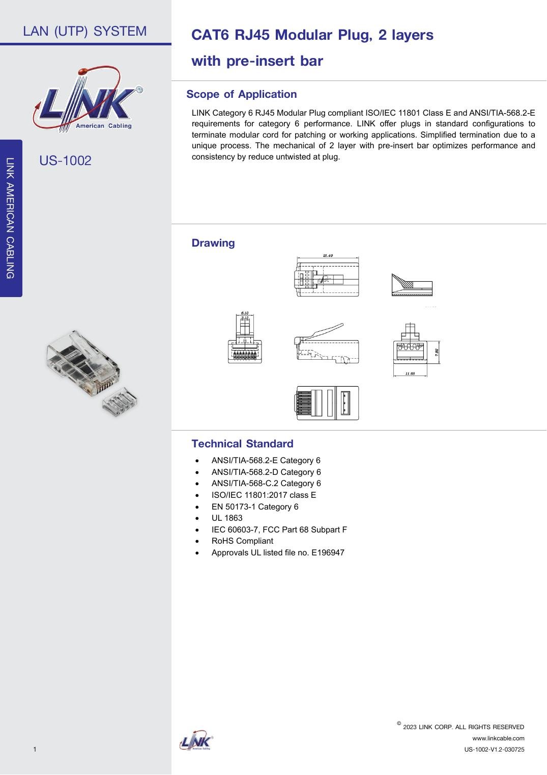 US-1002 Data Sheet หน้า 1