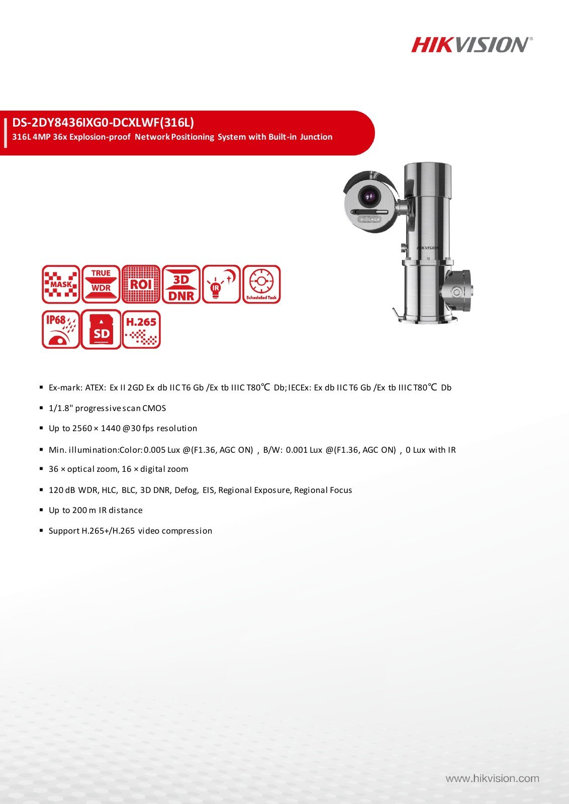 DS-2DY8436IXG0-DCXLWF(316L) Data Sheet หน้า 1
