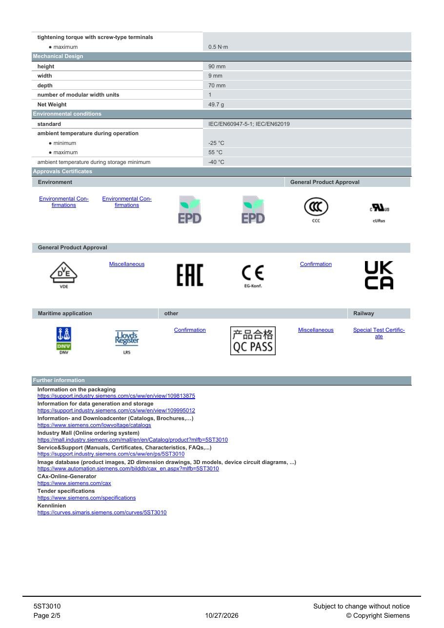 5ST3010 Data Sheet หน้า 2