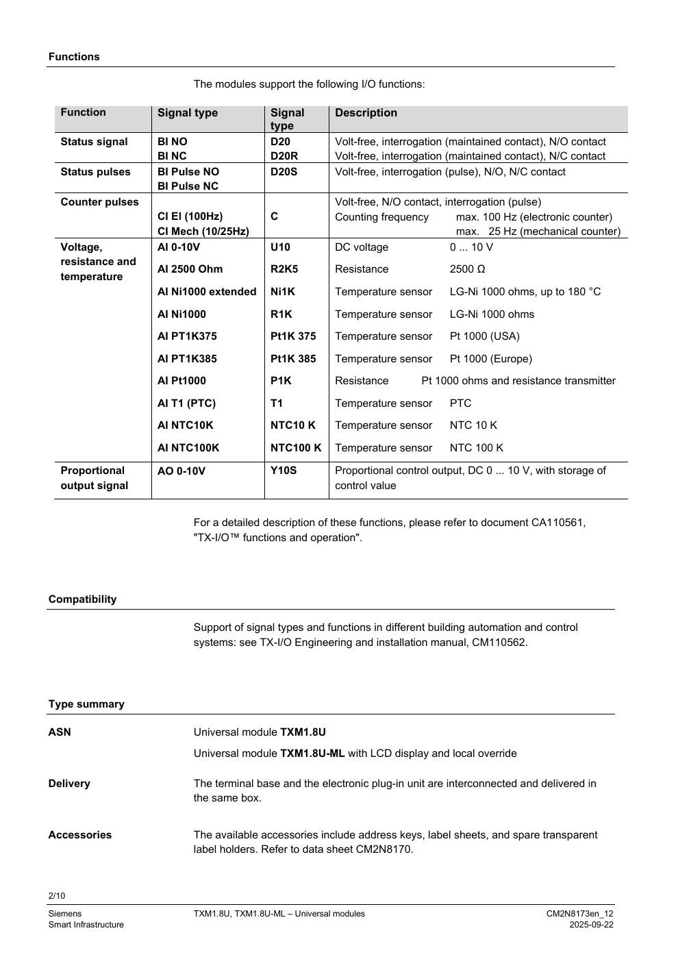 SIEMENS TXM1.8U Data Sheet หน้า 2