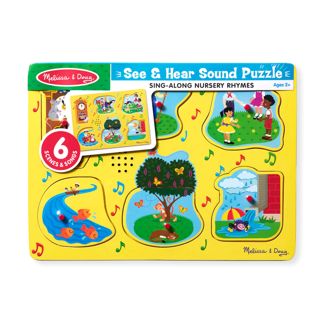 [มีเสียง8ชิ้น] รุ่น 735 ชุดพัซเซิลมีเสียง รุ่นเพลงกล่อม Melissa and Doug  Sing-Along Nursery Rhymes Sound Puzzle