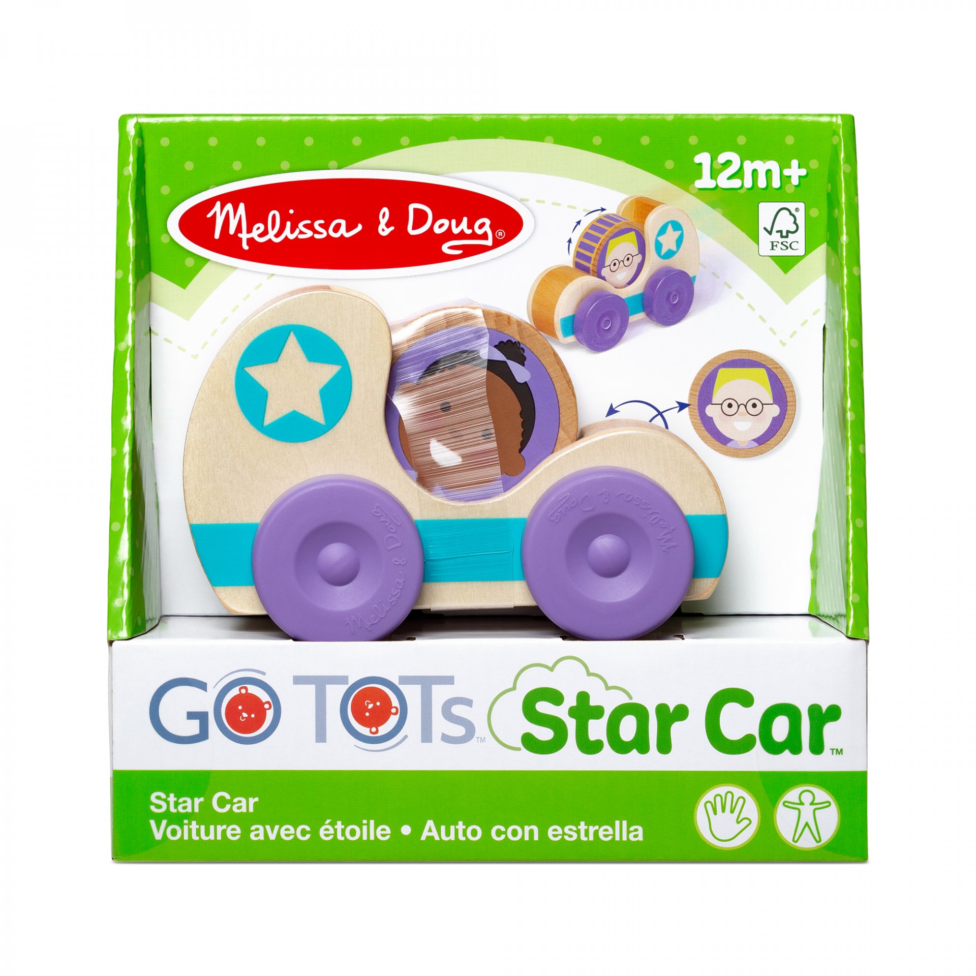 [Go tots 1-2Yrs] รุ่น 30747 รถ 1 คัน สีม่วง ลูกกลิ้งสองด้าน Melissa & Doug GO TOTs Star Cars