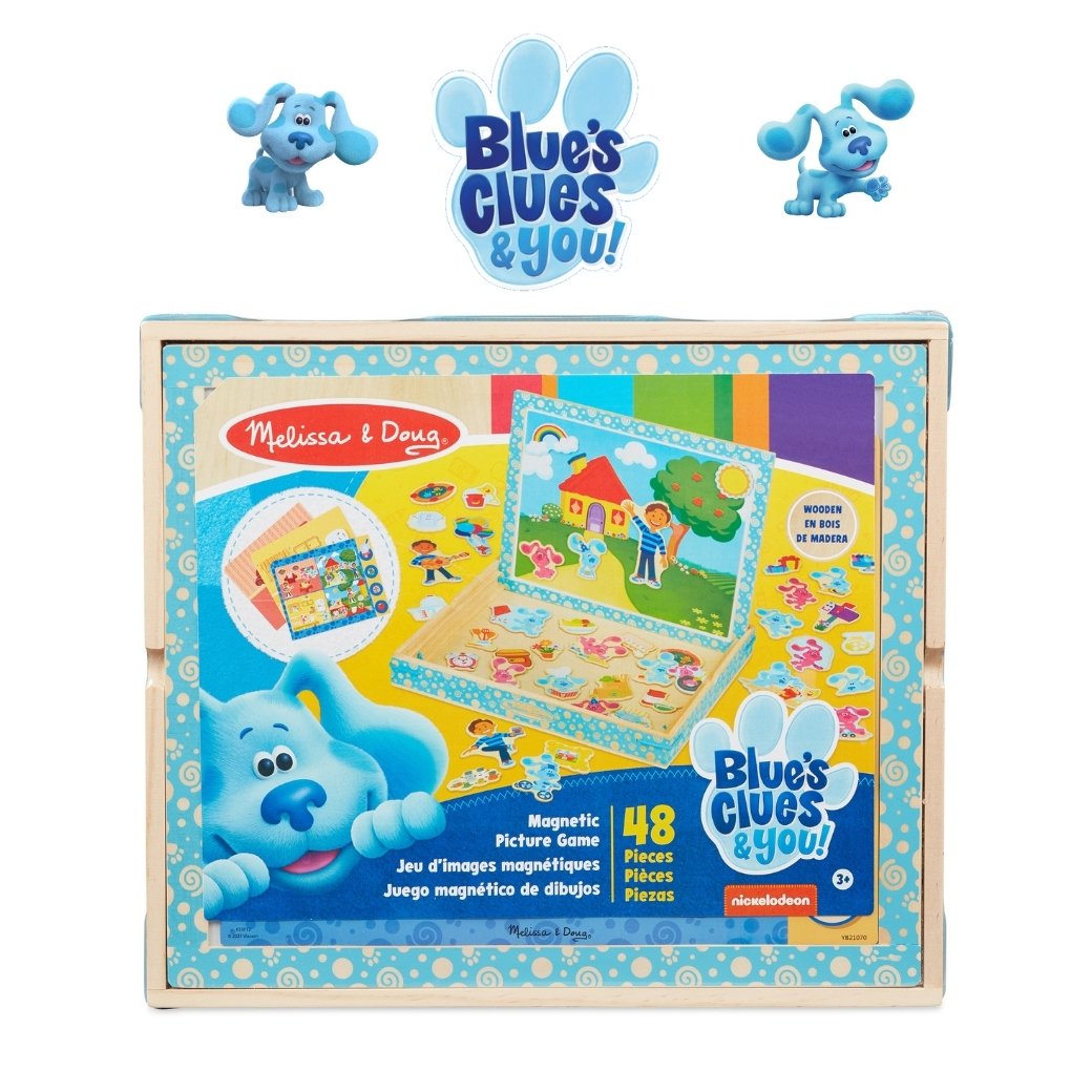 [New!! แม่เหล็ก 43 ชิ้น Blues] รุ่น 33012 ชุดแม่เหล็กแมชชิ่งสร้างเรื่อง Blue's Clues  Melissa & Doug X Blue's Clues & You! Wooden Magnetic Picture Game รีวิวดีใน Amazon USA เสริมสร้างจินตนาการ ไม่เหมือนใคร