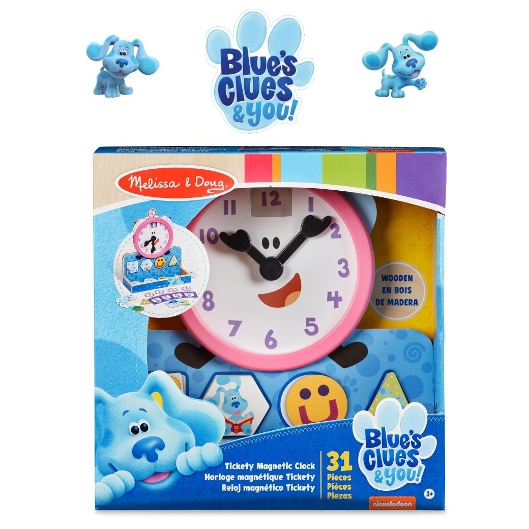 [นาฬิกาแม่เหล็ก Blues] รุ่น 33014 นาฬิกาแม่เหล็กและรูปร่าง Melissa & Doug Blue's X Clues & You Wooden Tickety Tock Magnetic Clock