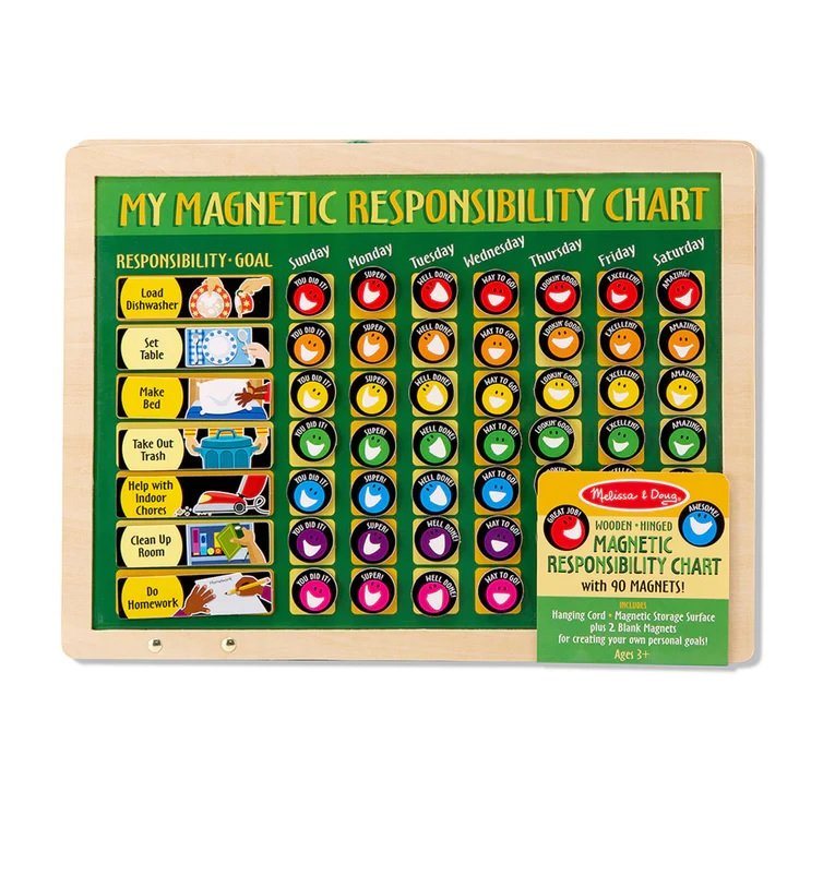 [แม่เหล็ก90ชิ้น] รุ่น 3789 กระดานความรับผิดชอบ กระดานคุณธรรม Melissa & Doug My Magnetic Responsibility Chart