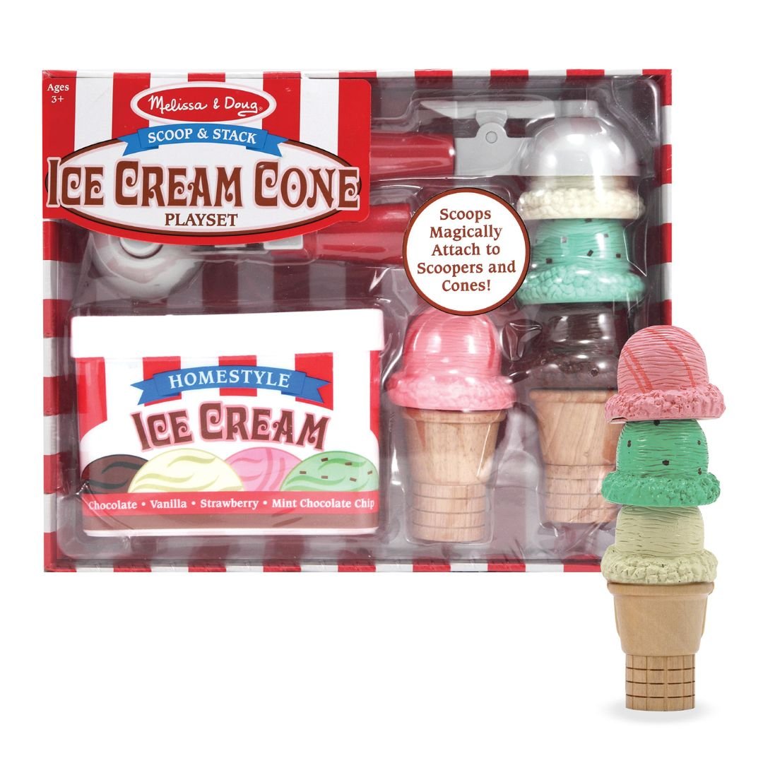 [8 ชิ้น] รุ่น 4087 ชุดตักไอติม  Melissa & Doug Scoop & Stack Ice Cream Cone Playset