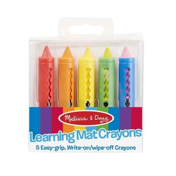 [สีลบได้5แท่ง] รุ่น 4279 สีเทียนแบบลบออกได้ด้วยผ้าเปียก 5 สี เนื้อนิ่ม Melissa & Doug Wipe-off Crayons Non-toxic Washable รีวิวดีใน Amazon USA สีลบได้