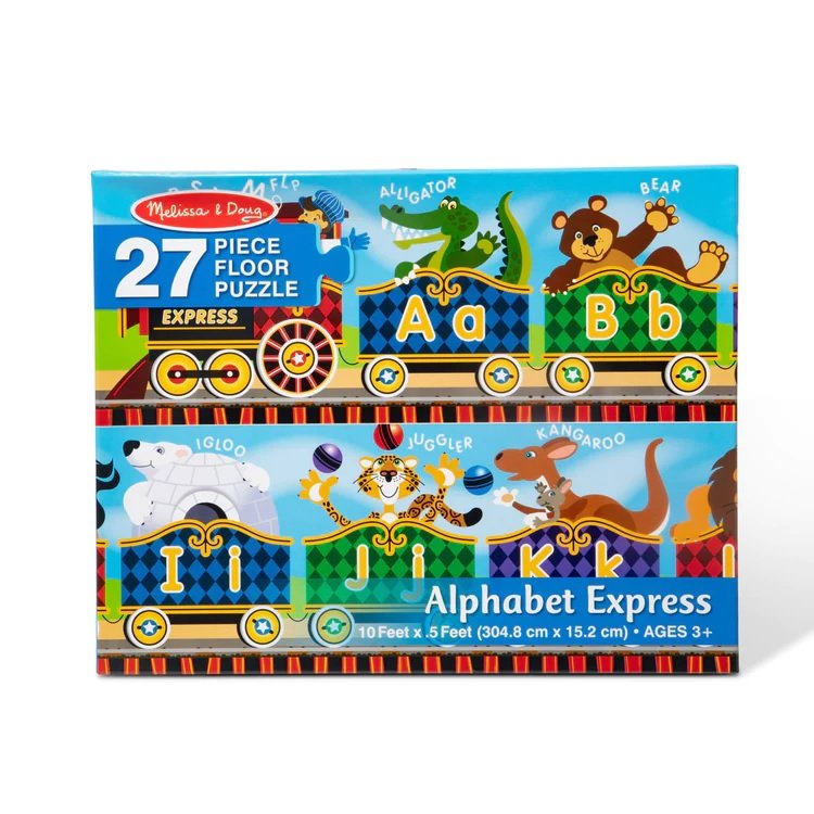 [27ชิ้น] รุ่น 4420 จิ๊กซอว์จัมโบ้รุ่นรถไฟตัวอักษร A-Z Melissa & Doug Alphabet Express Floor Puzzle