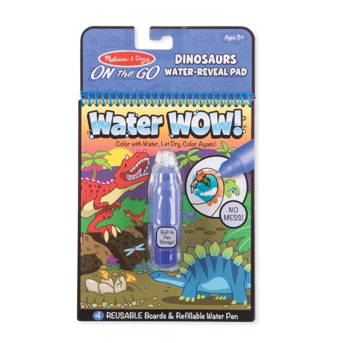 [ระบายน้ำ+รียูส] รุ่น 9315 ระบายสีด้วยน้ำรียูสซาเบิล รูปไดโนเสาร์ พร้อมปากกาเติมน้ำได้ Melissa & Doug Water Wow - Dinosaur