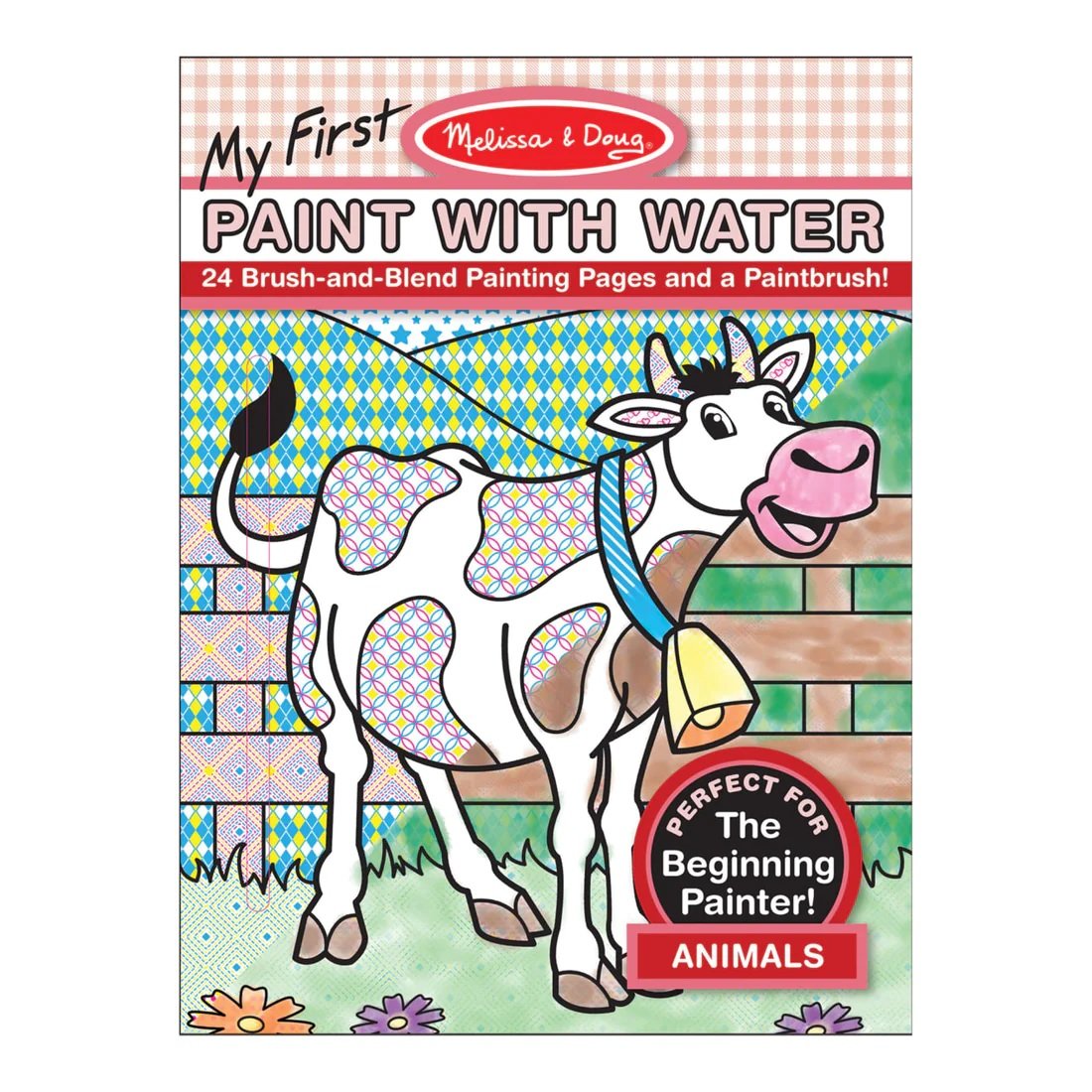 [24แผ่น+พูกัน] รุ่น 9338 ชุดสมุดเพ้นท์ไม่เลอะเทอะ สีในกระดาษ รุ่นสัตว์ Melissa & Doug My First Paint With Water Animals