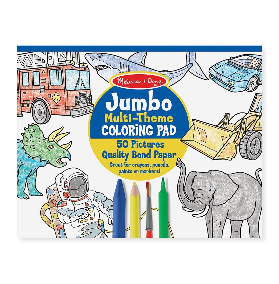 [50แผ่นจัมโบ้] รุ่น 4226 สมุดระบายสีจัมโบ้รุ่นเด็กผู้ชาย ฉีกแบ่งเล่นได้ Melissa & Doug Jumbo Coloring Pad -Blue