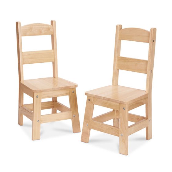 Melissa & Doug รุ่น 8789 Pair of Solid Wood Chairs 2-Piece Set ชุดเก้าอี 2 ตัว ทำจากไม้อย่างดี ใช้สีไม้ธรรมชาติ