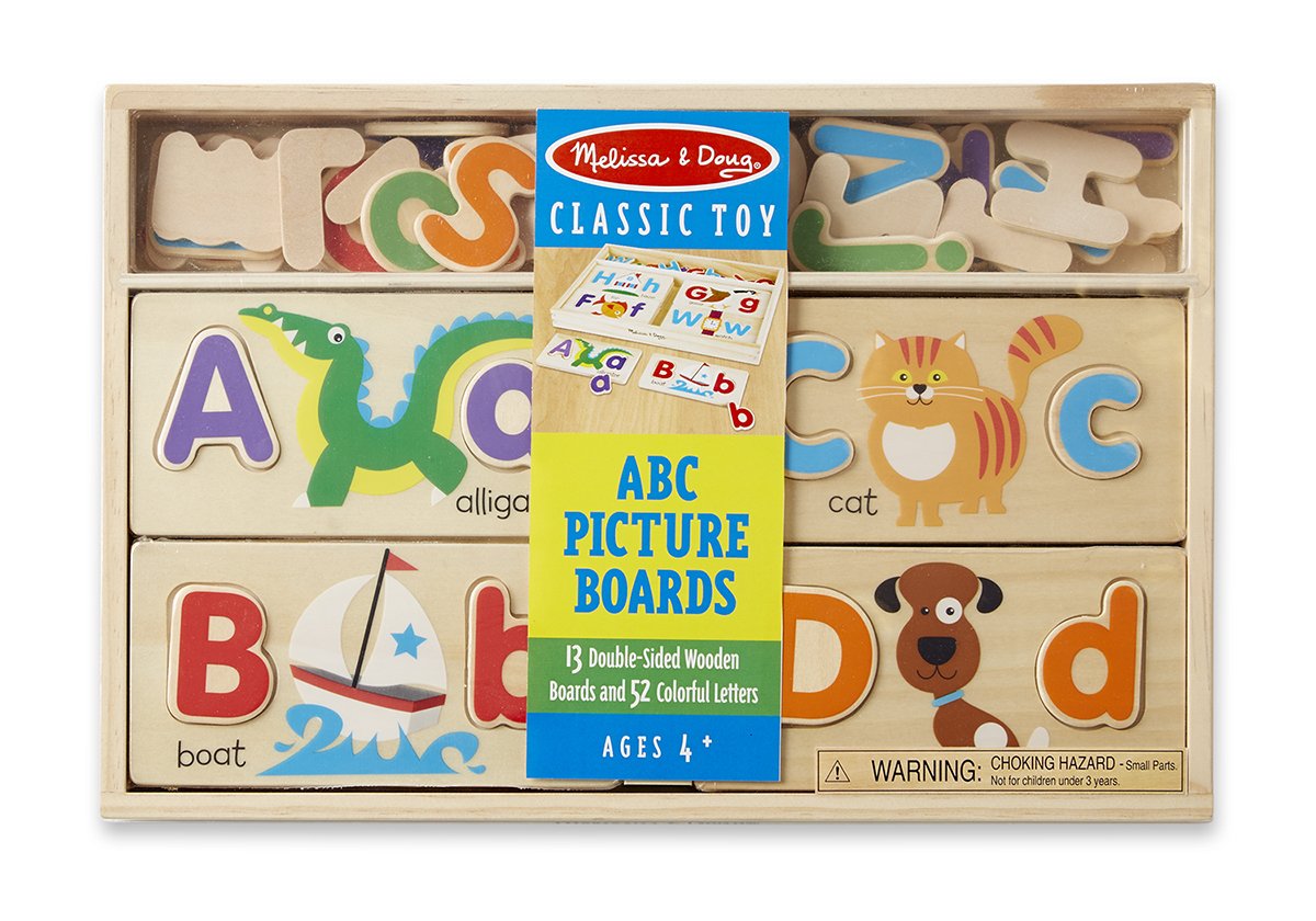[13แผ่น+52ตัวอักษร]รุ่น 9786 ชุด พัซเซิลตัวอักษรใหญ่&อักษรเล็ก Melissa & Doug ABC Picture Board