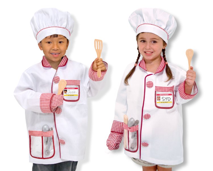 [ชุดอาชีพเด็ก] รุ่น 4838 ชุดแฟนซี เชฟ ฟรีไซส์ 3-6 ขวบ สูง 100-135 cm Melissa & Doug Chef Role Play Costume Set