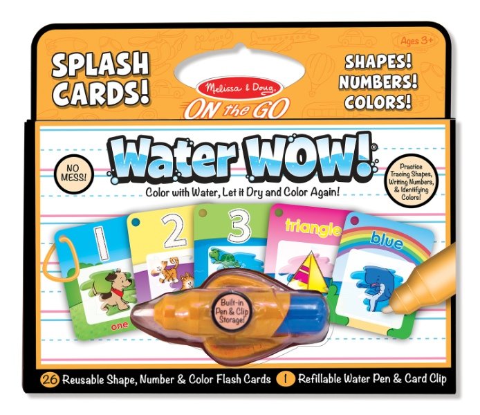 [26แผ่น ระบายน้ำ+รียูส] รุ่น 5237 ระบายสีด้วยน้ำ แฟลชการ์ดรุ่นรูปร่าง สี ตัวเลข  Melissa & Doug Water Wow Splash Card Shape Color Number